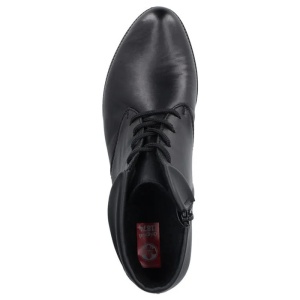 Botine dama negru casual piele naturala cu toc Rieker 78631-00-Negru
