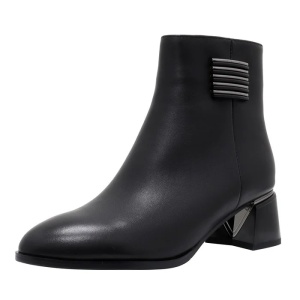 Botine dama negru elegante piele naturala cu toc Epica K3K350033-01-N-Negru