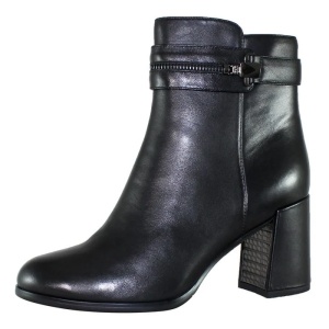 Botine dama negru elegante piele naturala cu toc Epica QVG092-5-R521-Y001-01-N-Negru