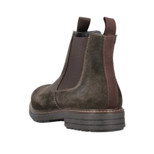 Cizme barbati maro casual piele intoarsa scurte cu toc Rieker 33180-25-Maro
