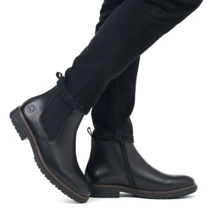 Cizme barbati negru elegante piele naturala scurte cu toc Rieker 33180-00-Negru