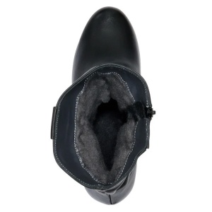 Cizme dama negru casual piele naturala imblanite scurte cu platforma Nicolis 151856-Negru
