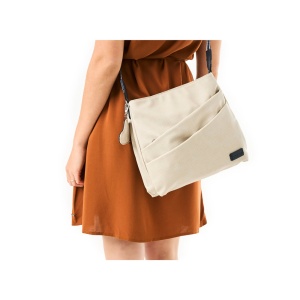 Geanta dama bej casual piele ecologica crossbody si de umar cu bareta reglabila Rieker H1004-60-Bej