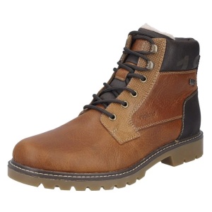 Ghete barbati maro casual piele naturala impermeabile imblanite cu toc Rieker 38832-22-Maro