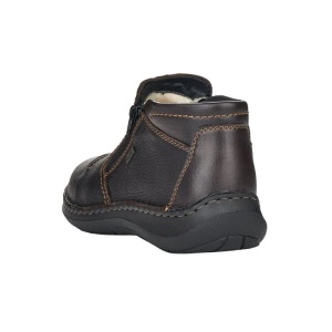 Ghete barbati maro casual piele naturala impermeabile imblanite cu talpa joasa Rieker 03072-25-Maro