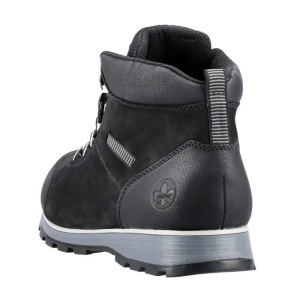Ghete barbati negru casual piele naturala cu talpa joasa Rieker F5710-00-Negru