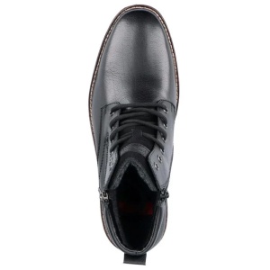 Ghete barbati negru casual piele naturala cu toc Rieker 33212-00-Negru