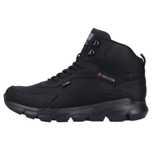 Ghete barbati, negru, sport, piele naturala, impermeabile, cu talpa joasa, Rieker 07860-00-Negru