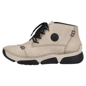 Ghete dama, bej, casual, piele ecologica, cu talpa joasa, Rieker 45902-60-Bej
