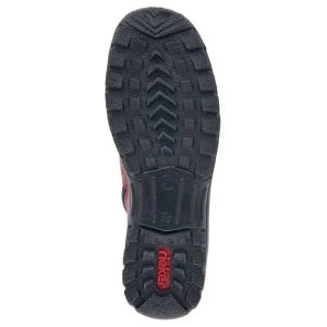 Ghete dama bordo casual piele ecologica impermeabile imblanite cu talpa joasa Rieker L7144-35-Bordo