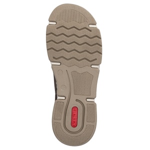 Ghete dama maro casual piele ecologica imblanite cu talpa joasa Rieker 45947-25-Maro