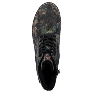 Ghete dama multicolor casual piele ecologica impermeabile imblanite cu toc Rieker Y9103-90-Multicolor