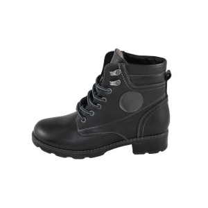 Ghete dama negru casual piele naturala imblanite cu toc Nicolis 40025-Negru