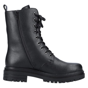 Ghete dama negru casual piele naturala imblanite cu toc Rieker Y3115-00-Negru
