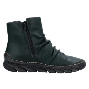 Ghete dama verde casual piele ecologica cu talpa joasa Rieker 55052-54-Verde