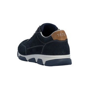 Pantofi barbati albastru casual piele naturala cu talpa joasa Rieker 15900-14-Albastru