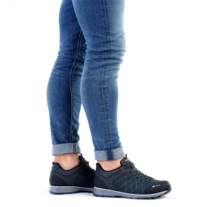 Pantofi barbati albastru inchis casual piele naturala cu talpa joasa Rieker B5720-01-Albastru-Inchis