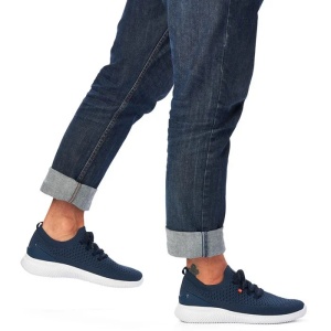 Pantofi barbati albastru sport textil cu talpa joasa Rieker 07402-14-Albastru