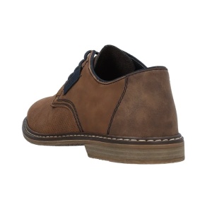 Pantofi barbati maro casual piele naturala cu toc Rieker 13439-24-Maro