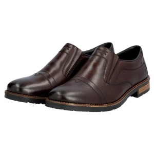 Pantofi barbati maro casual piele naturala cu toc Rieker 14654-25-Maro