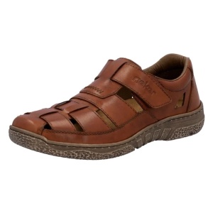 Pantofi barbati maro casual piele naturala perforati cu talpa joasa Rieker 03578-24-Maro