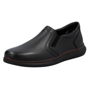 Pantofi barbati negru casual piele naturala cu talpa joasa Rieker 10450-00-Negru