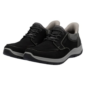 Pantofi barbati negru casual piele naturala cu talpa joasa Rieker 03656-00-Negru