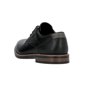 Pantofi barbati negru casual piele naturala cu toc Rieker 13523-00-Negru