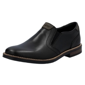 Pantofi barbati negru casual piele naturala cu toc Rieker 13557-00-Negru