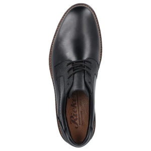 Pantofi barbati negru casual piele naturala cu toc Rieker 14603-00-Negru