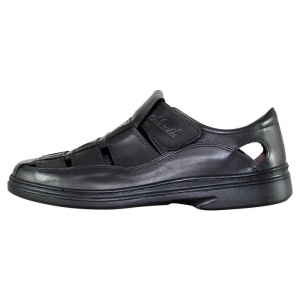 Pantofi barbati, negru, casual, piele naturala, perforati, cu talpa joasa, Nicolis 70864-Negru