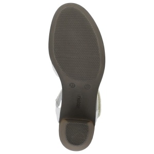 Pantofi dama alb casual piele naturala perforati cu toc Rieker 40991-80-Alb