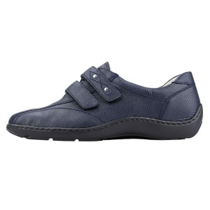 Pantofi dama, albastru inchis, casual, piele naturala, cu talpa joasa, Waldlaufer 496301-172-002-Henni-Albastru-Inchis