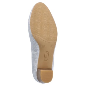 Pantofi dama argintiu casual piele ecologica cu toc Rieker 44650-90-Argintiu