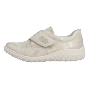 Pantofi dama, auriu, casual, piele ecologica, ortopedici, cu talpa joasa, Rieker 59552-62-Auriu