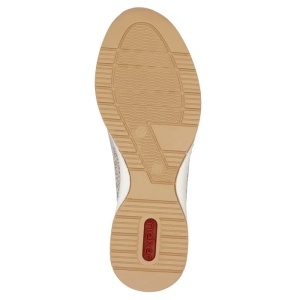 Pantofi dama bej casual piele naturala perforati cu platforma Rieker N4382-60-Bej