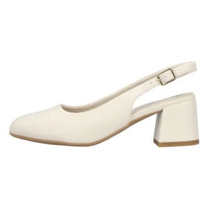 Pantofi dama, bej, eleganti, piele ecologica, cu toc, Rieker 44751-61-Bej