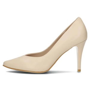 Pantofi dama, bej, eleganti, piele naturala, cu toc, Filippo DP4428-23-BE-Bej