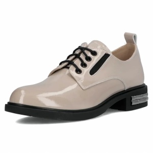 Pantofi dama bej eleganti piele naturala lacuita cu toc Filippo DP6189-24-BE-Bej