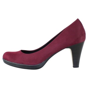 Pantofi dama, bordo, casual, textil, cu toc, Marco Tozzi 2-22411-31-549-Bordo