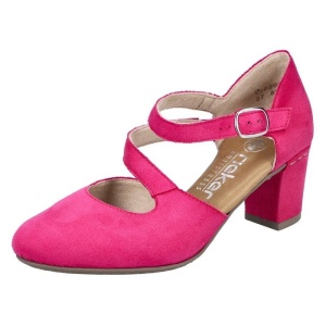 Pantofi dama fuchsia elegant textil cu toc Rieker 41080-31-Fuchsia