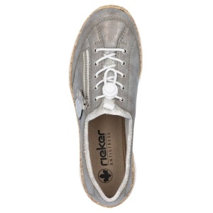Pantofi dama gri casual piele ecologica cu talpa joasa Rieker N4263-40-Gri