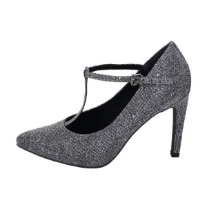 Pantofi dama gri eleganti textil cu toc Marco Tozzi 2-24401-27-297-Gri