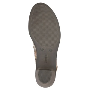 Pantofi dama multicolor casual piele naturala perforati cu toc Rieker 40959-90-Multicolor