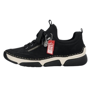 Pantofi dama, negru, casual, piele ecologica, cu talpa joasa, Rieker 45973-00-Negru