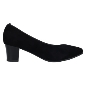 Pantofi dama negru casual piele intoarsa cu toc Rieker 44650-03-Negru
