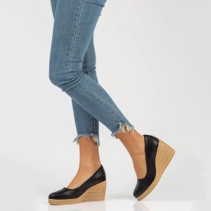 Pantofi dama negru casual piele naturala cu platforma Filippo DP3521-23-BK-Negru