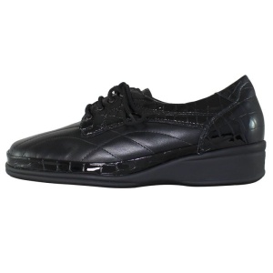 Pantofi dama, negru, casual, piele naturala, cu talpa joasa, Waldlaufer 860010-214-001-Moni-Negru