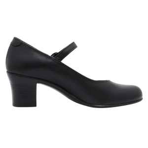 Pantofi dama negru casual piele naturala cu toc Nicolis 124346-Negru