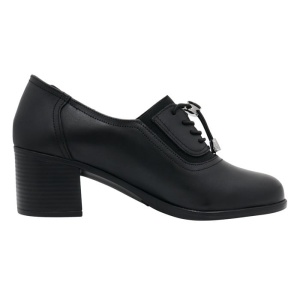 Pantofi dama negru casual piele naturala cu toc Nicolis 124494-Negru
